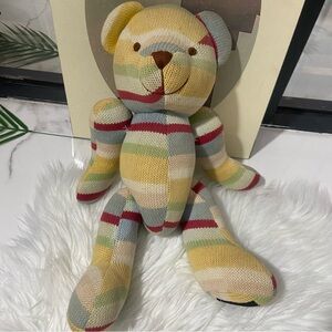 Striped Multicolor Knit Teddy Bear